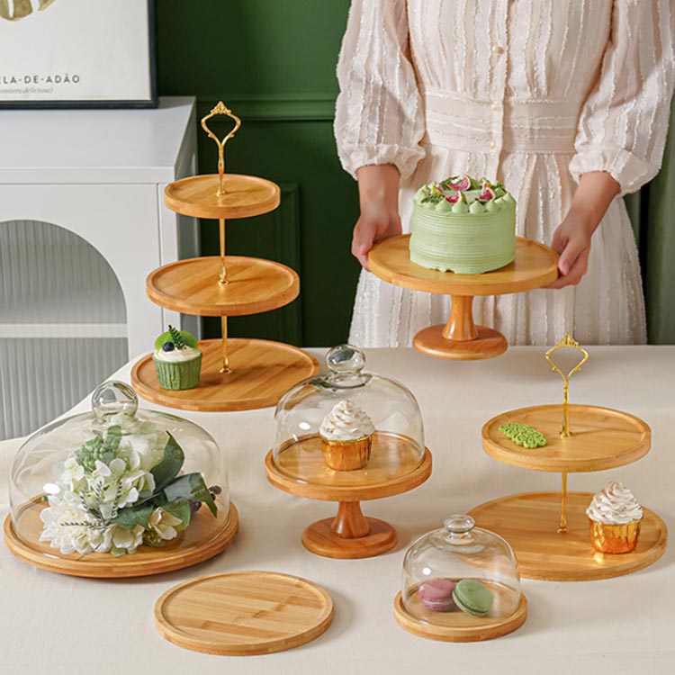 楽天市場】ケーキ スタンド 木 木製 3段 アフタヌーンティー プレート