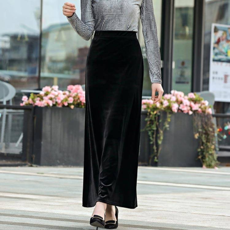 楽天市場】ロングスカート マキシスカート ベロア スカート ベルベット