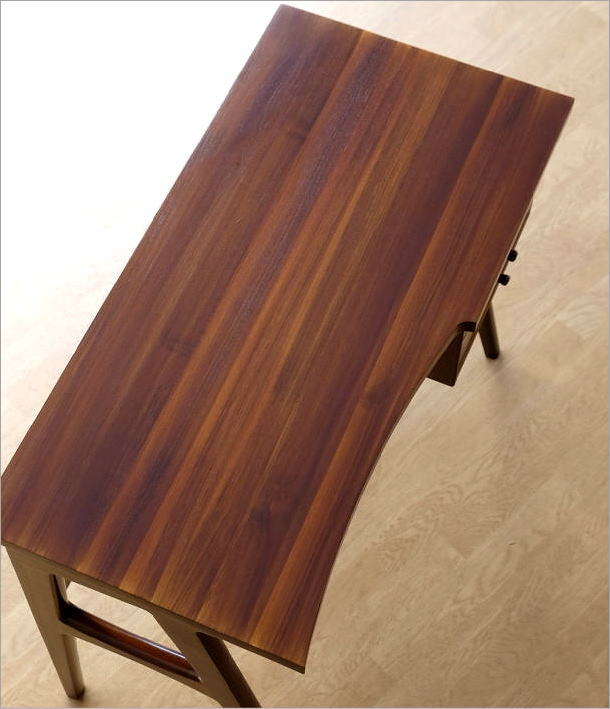 楽天市場】チーク デスク 机 無垢材 天然木 木製 シンプル コンパクト