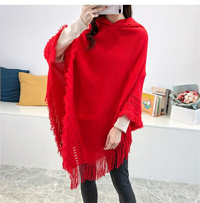 楽天市場】フード付き ケープ ポンチョ ストール レディース 大判