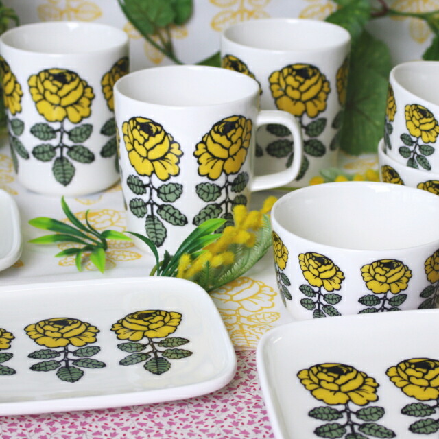 マリメッコヴィヒキルースバラマグカップイエロー皿小鉢ボウル