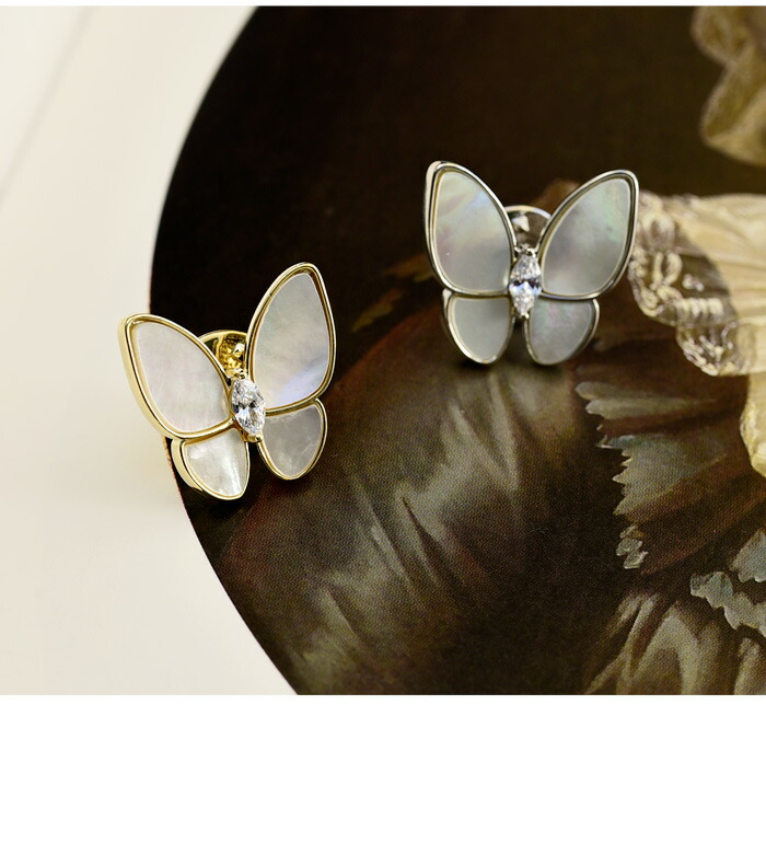 楽天市場】ブローチ 蝶 バタフライ 天然白蝶貝 シェル シンプル 知的