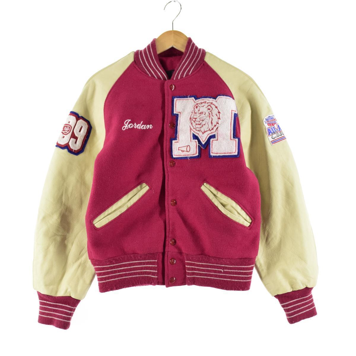 楽天市場】90年代 デロング DeLONG 袖革ウールスタジャン アワード