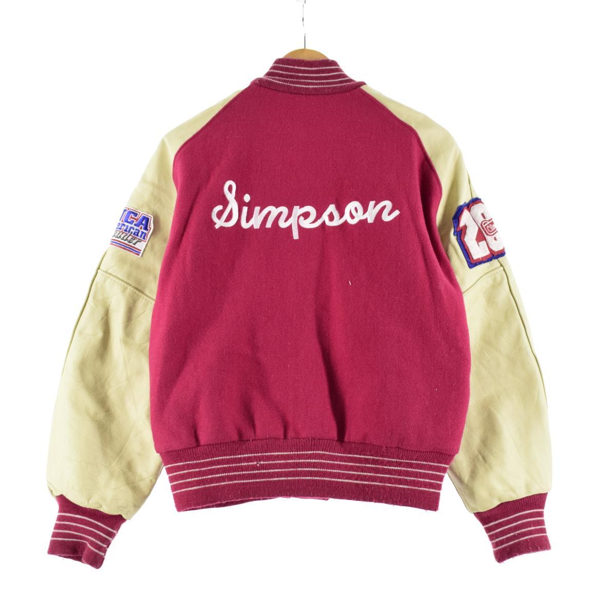 楽天市場】90年代 デロング DeLONG 袖革ウールスタジャン アワード