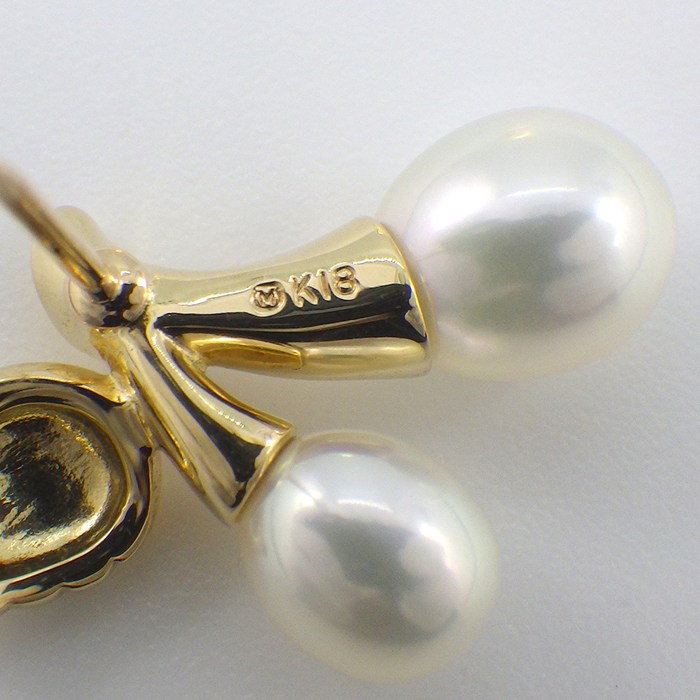 楽天市場】ミキモト MIKIMOTO ピンブローチ チェリー リーフ モチーフ