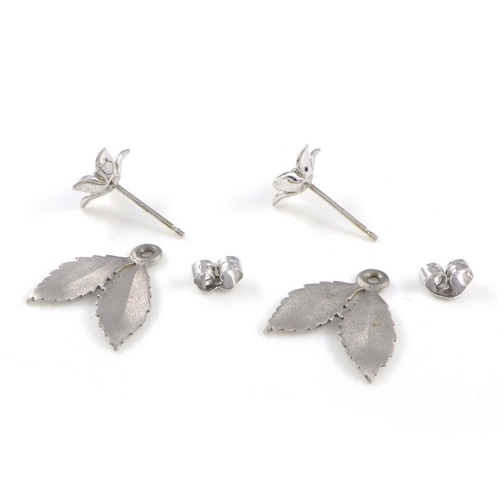 スタージュエリー シルバー フラワーモチーフネックレス・ピアスセット