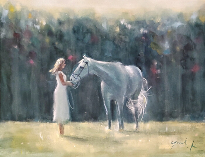 楽天市場】絵画 原画 「White lover白い恋人」 水彩/パステル F6