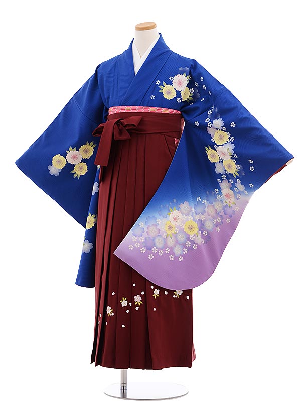 楽天市場】【レンタル】小学生卒業式袴レンタル（女の子）9656ブルー地