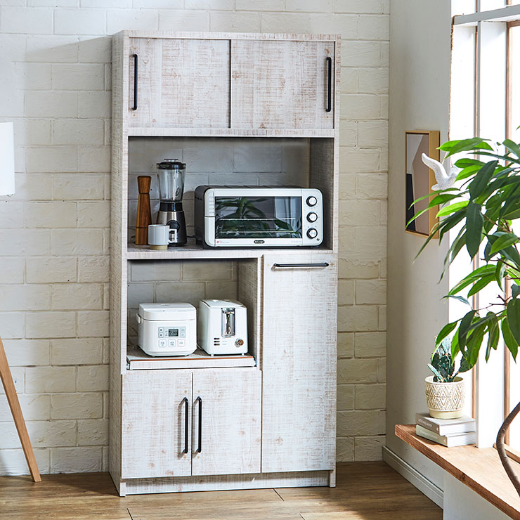 楽天市場】食器棚 完成品 レンジ台 キッチンボード レンジボード