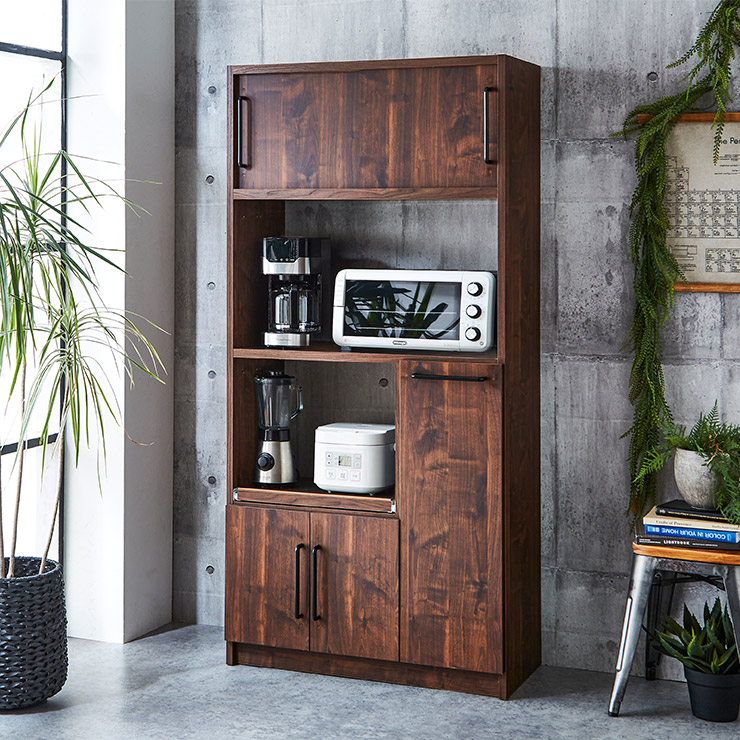 楽天市場】食器棚 完成品 レンジ台 キッチンボード レンジボード