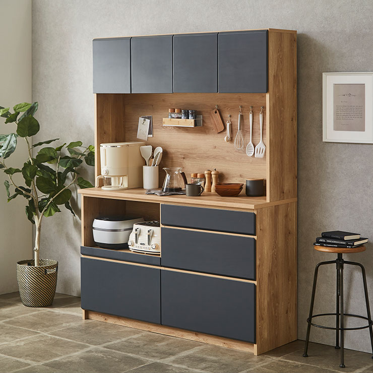 楽天市場】食器棚 完成品 レンジ台 キッチン収納 家電収納 キッチン