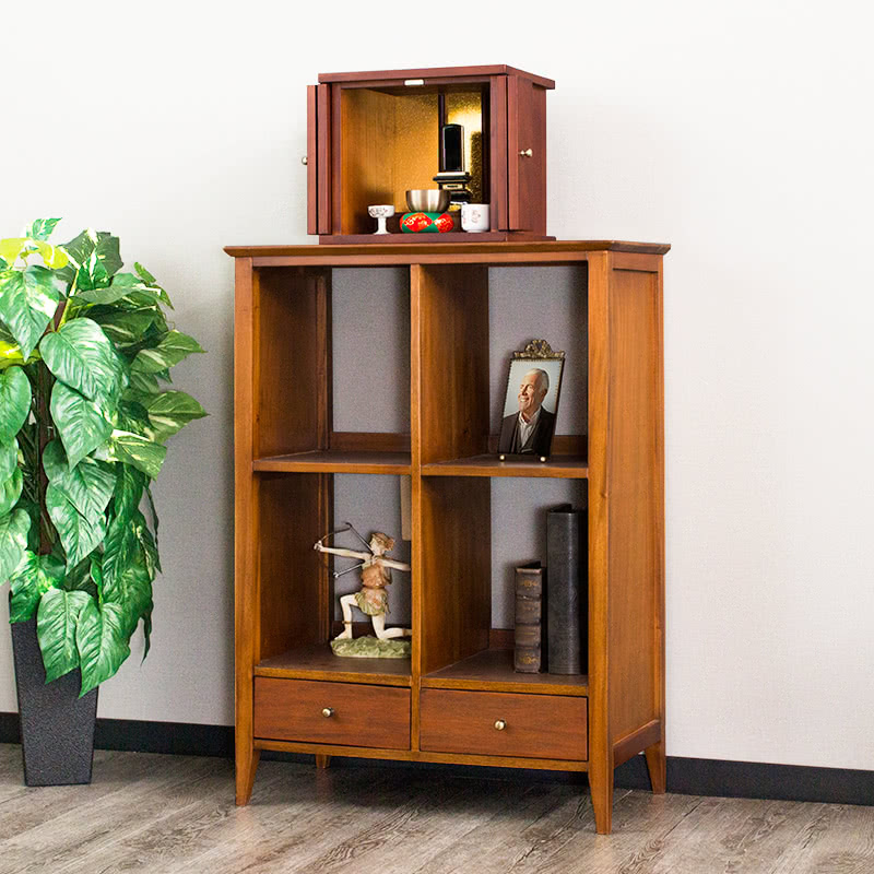 楽天市場】仏壇台 幅62.5 天然木 完成品 インテリア仏壇 ミニ仏壇 台