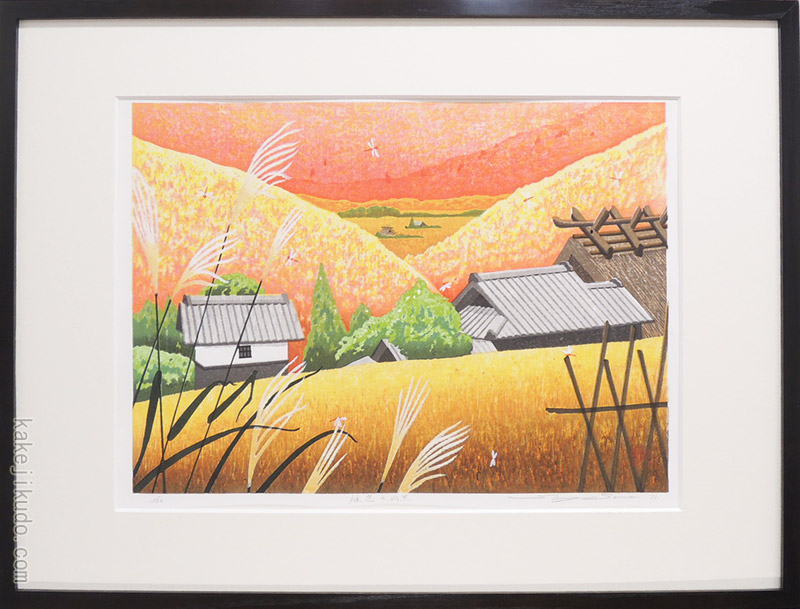 楽天市場】牧野宗則 額付き木版画 『萩小袖』 2000年 : ベルセーブ