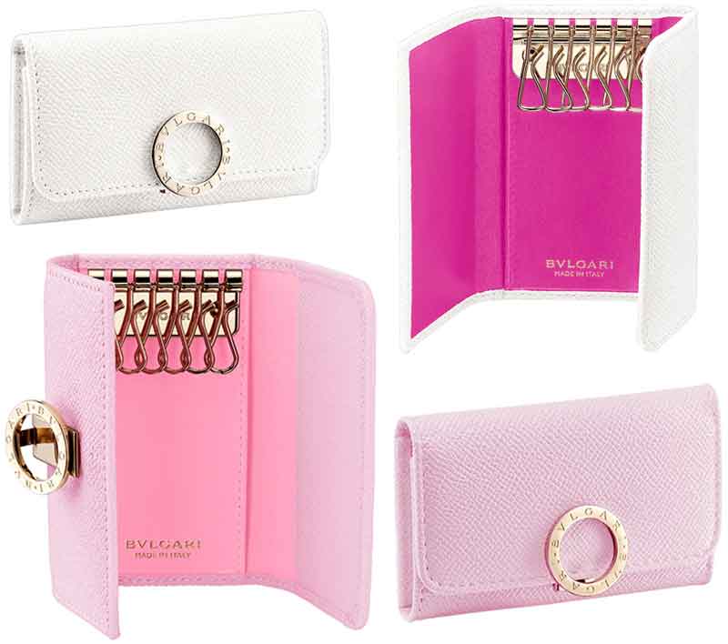 BVLGARI ピンク レザー キーケース