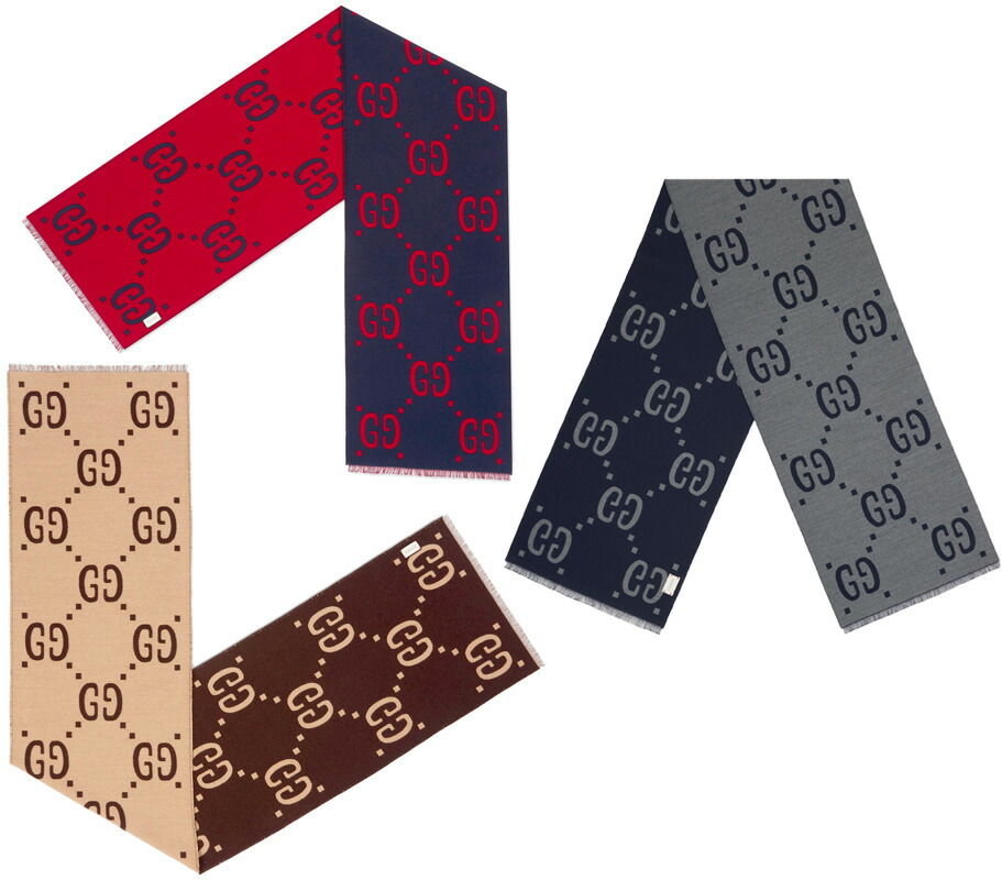 楽天市場】グッチ ggジャカード パターン ウール マフラーの通販