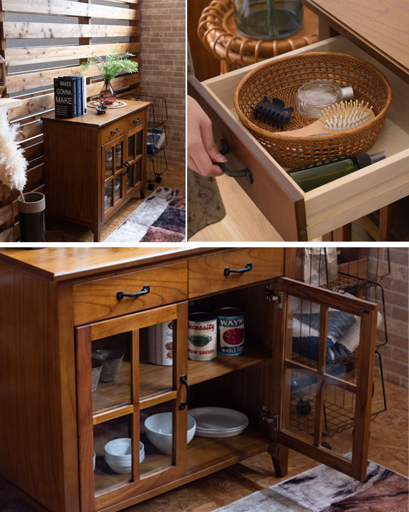 楽天市場】ティンバー キャビネット PM-319幅80 キャビネット 食器棚