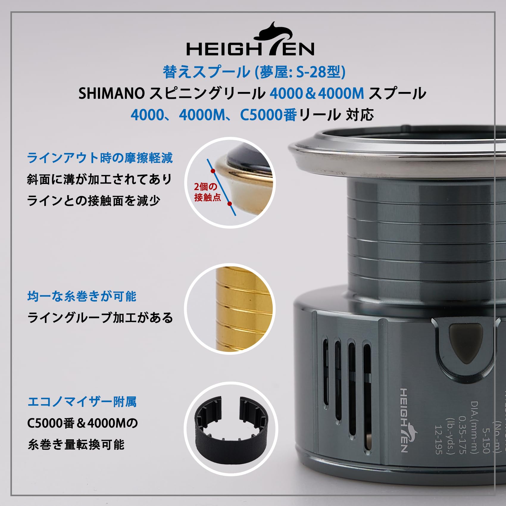 楽天市場】リール スプール 夢屋S-28型 替えスプール 4000番から5000番