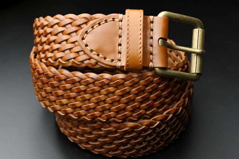 楽天市場】本革メッシュベルト 編みベルト レザーベルト 編み込み