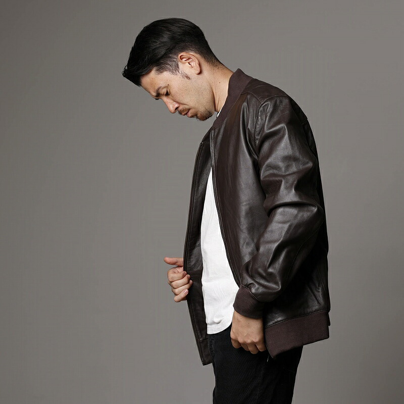 楽天市場】革ジャン メンズ MA-1 本革 ライダースジャケット レザー