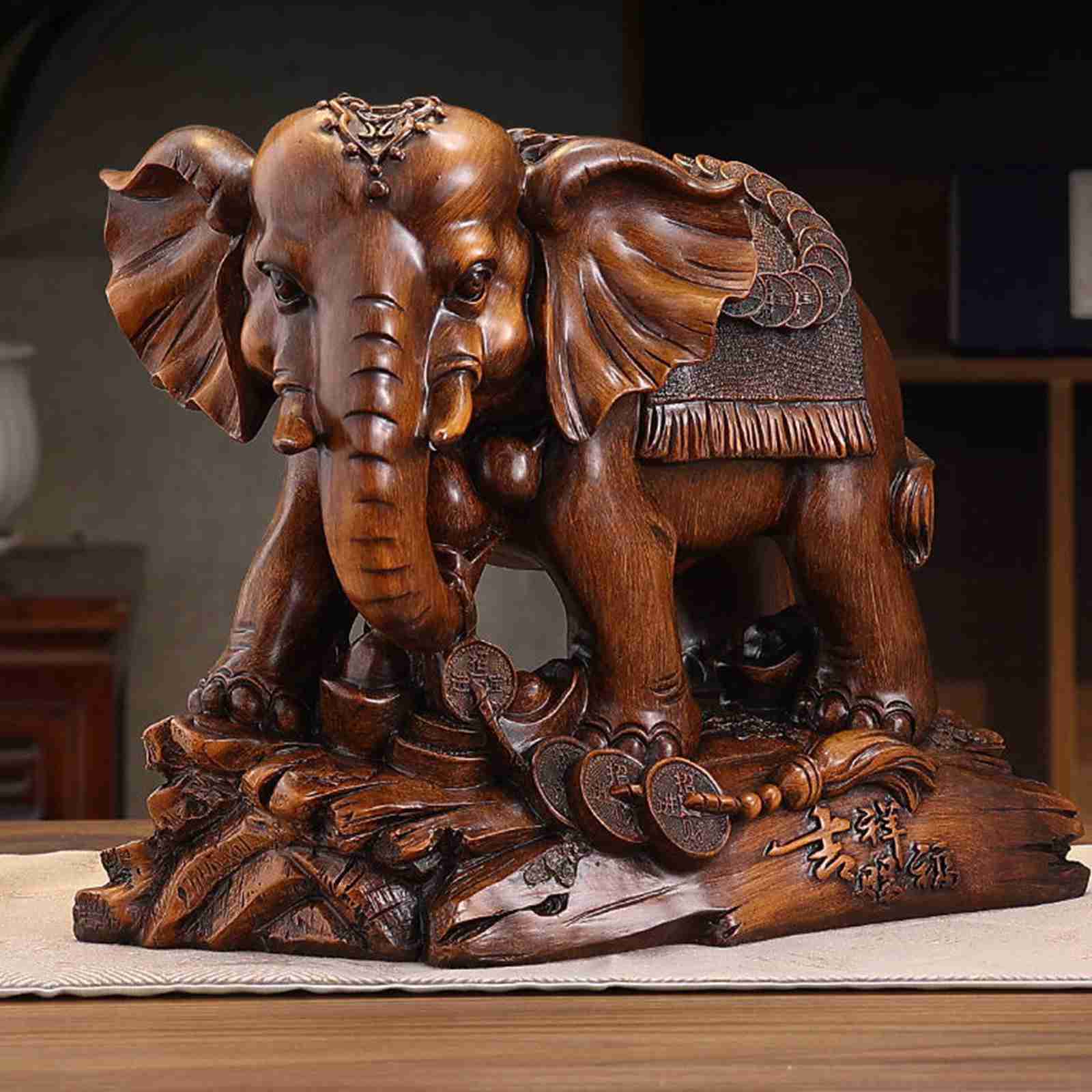 楽天市場】風水グッズ 象の置物 樹脂彫刻 置物 祈願金運 運気上昇 ゾウ