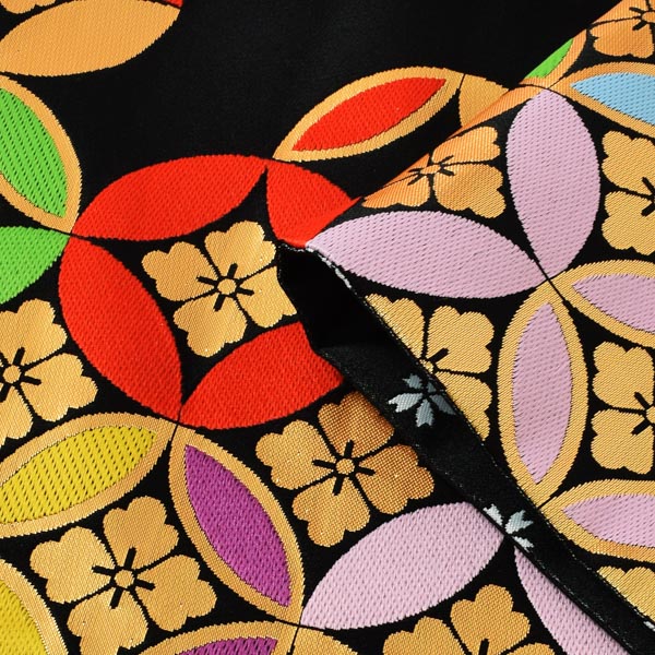 楽天市場】七五三 帯 7歳用 袋帯「黒地七宝花菱」仕立て上がり 全通柄