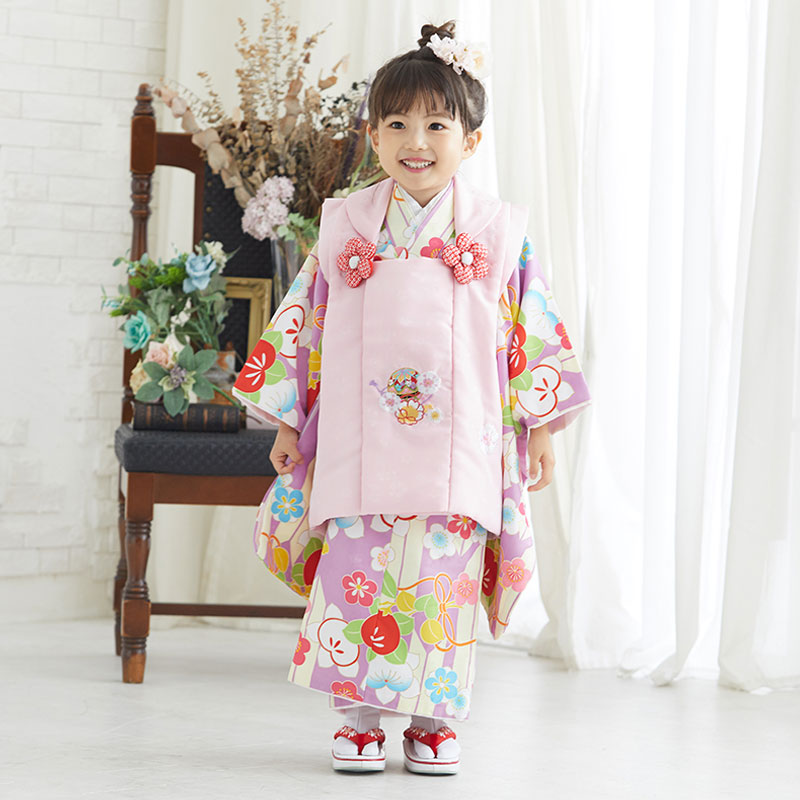 楽天市場】【レンタル】[七五三 着物 3歳 女の子] 三歳 「K047 ピンク