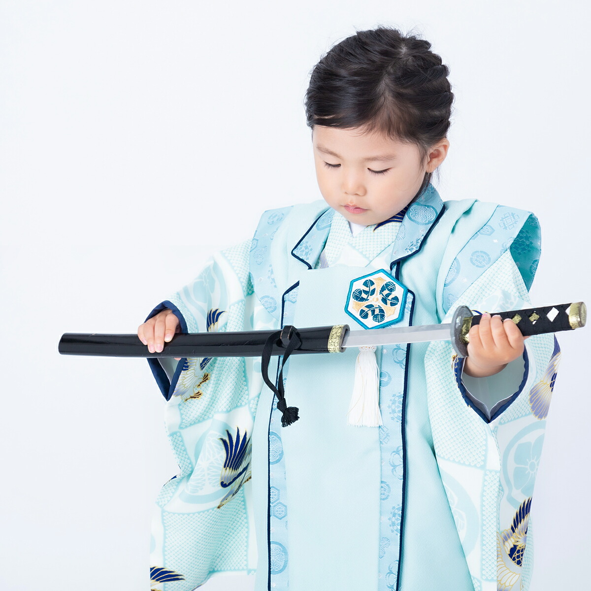 楽天市場】【レンタル】[七五三 着物 3歳]男の子「K057 乙葉 水色×水色