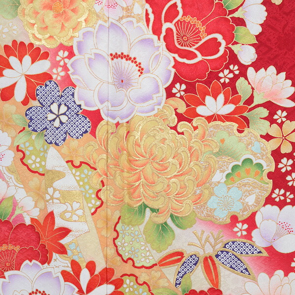 楽天市場】【成人式 振袖 レンタル】RS1802 正絹 赤 熨斗に菊桜フル