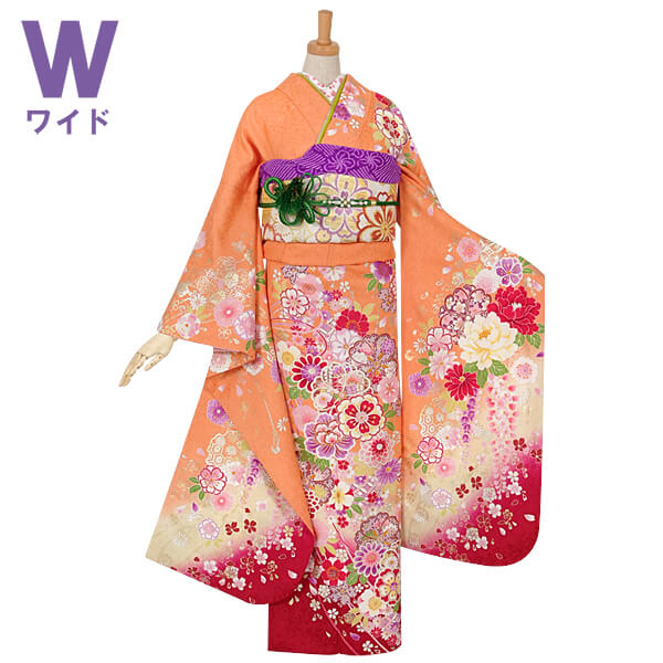 楽天市場】【成人式 振袖 レンタル】RS1003 正絹 オレンジ 枝垂桜に花