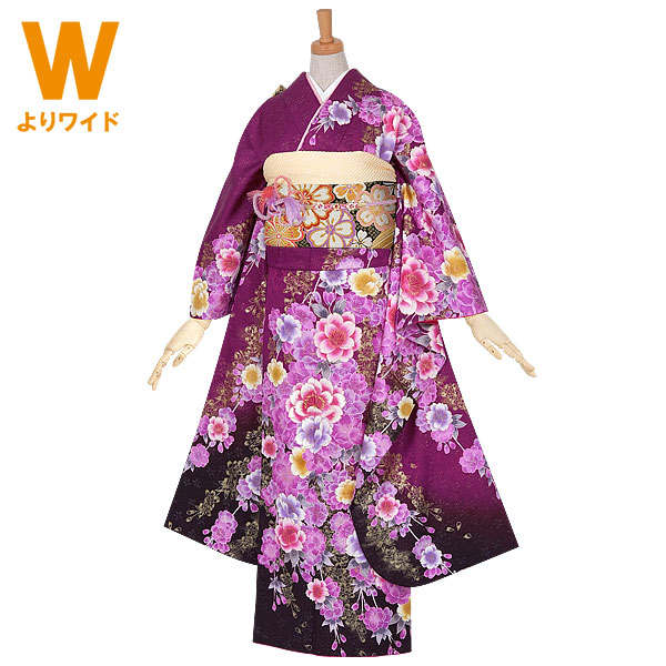 435 振袖フルセット 正絹 難あり 桃 ピンク 水色 紫 カラフル 435 振袖