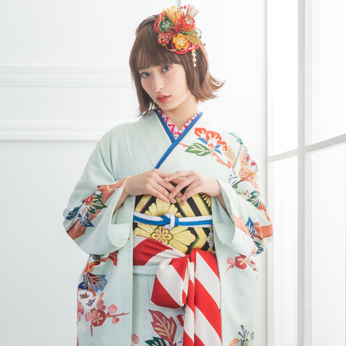 楽天市場】成人式早割クーポン10％オフ【振袖 レンタル】RS718 正絹 薄