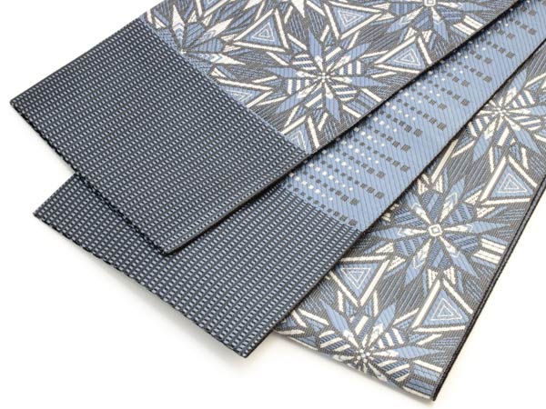 楽天市場】半幅帯 正絹 リバーシブル 博多織 小袋帯 長尺 4m グレー 白