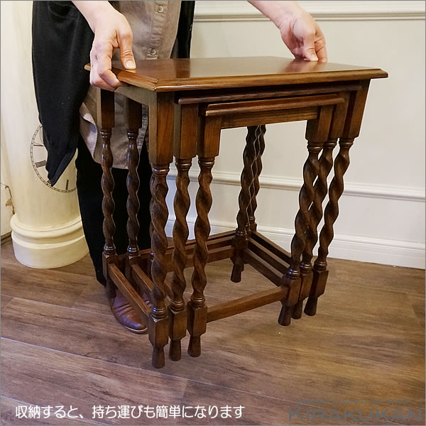 楽天市場】アンティーク家具 リプロダクト ネストテーブル JG352
