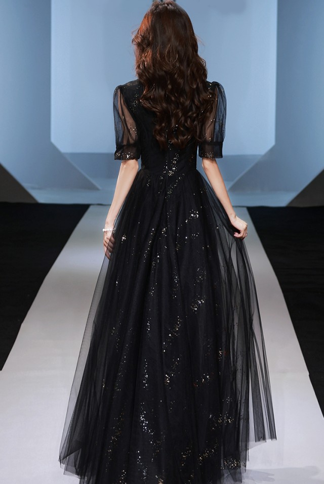 楽天市場】パーティードレス ロングドレス 黒 結婚式 お呼ばれ ドレス