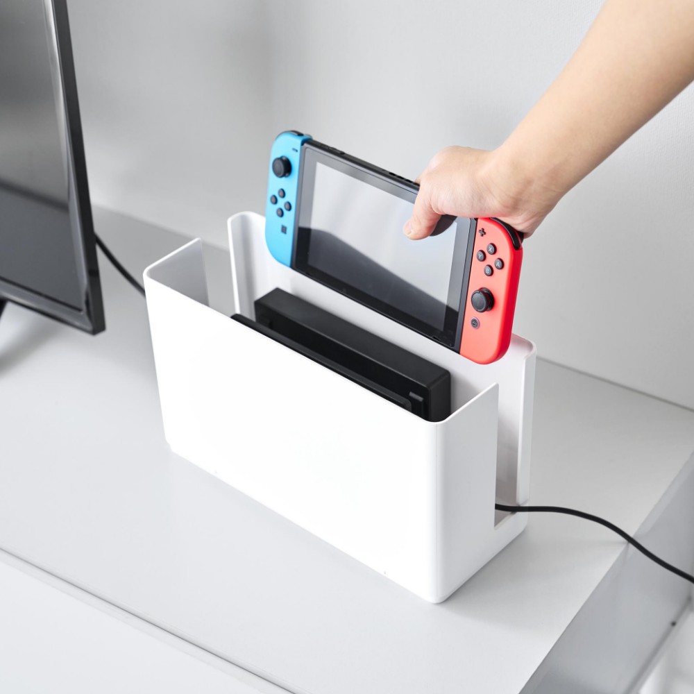 楽天市場】【レビュー特典】 山崎実業 【 蓋付き重ねられるゲーム機器