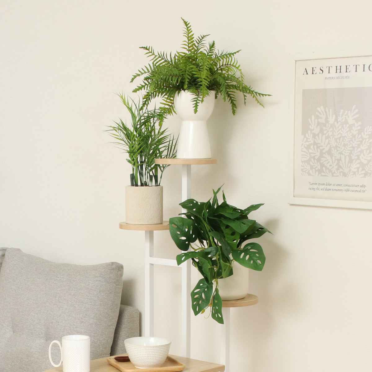 楽天市場】ディスプレイラック 幅84cm サイドテーブル兼用 フラワー