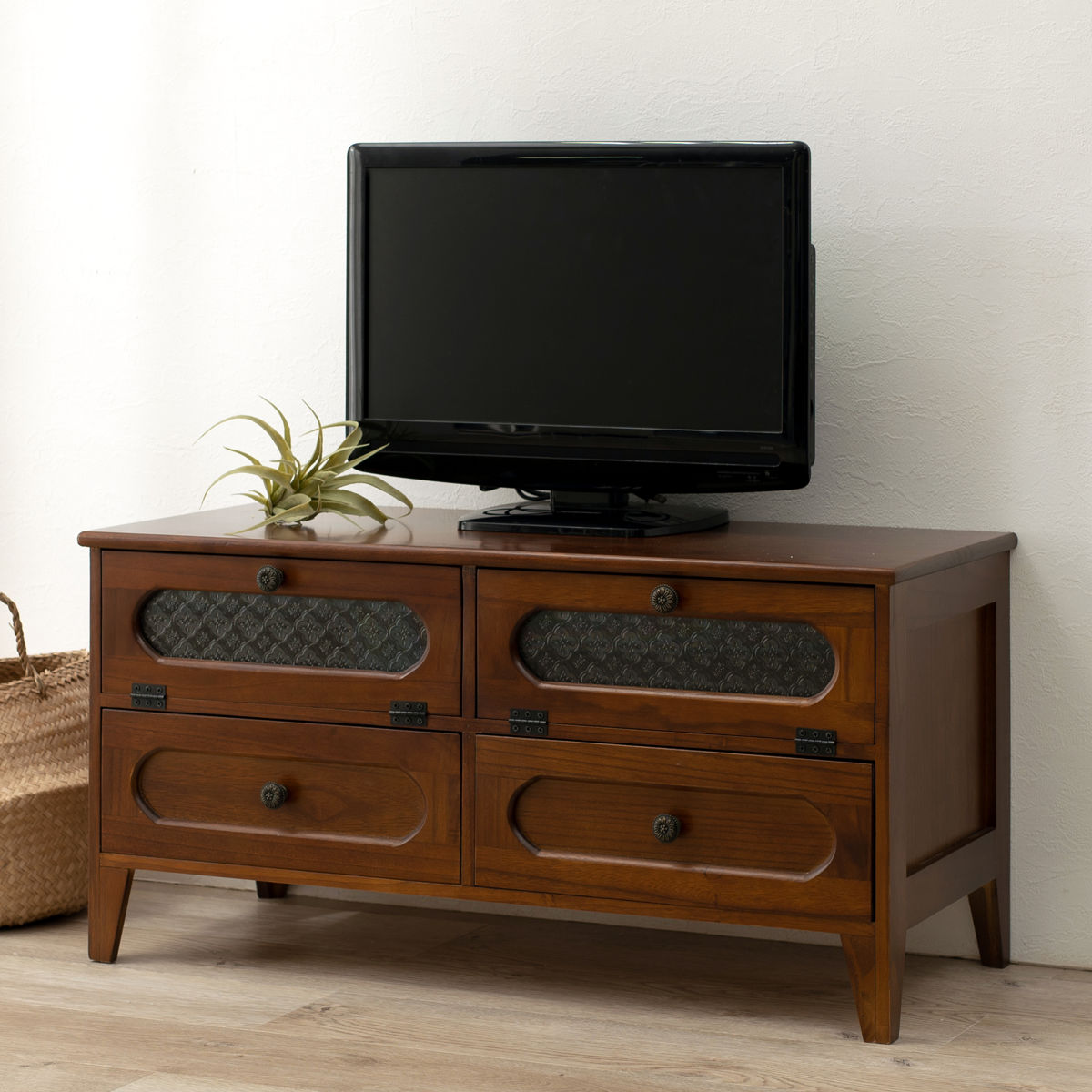 楽天市場】テレビ台 ローボード TV台 アンティーク調 フラップダウン扉