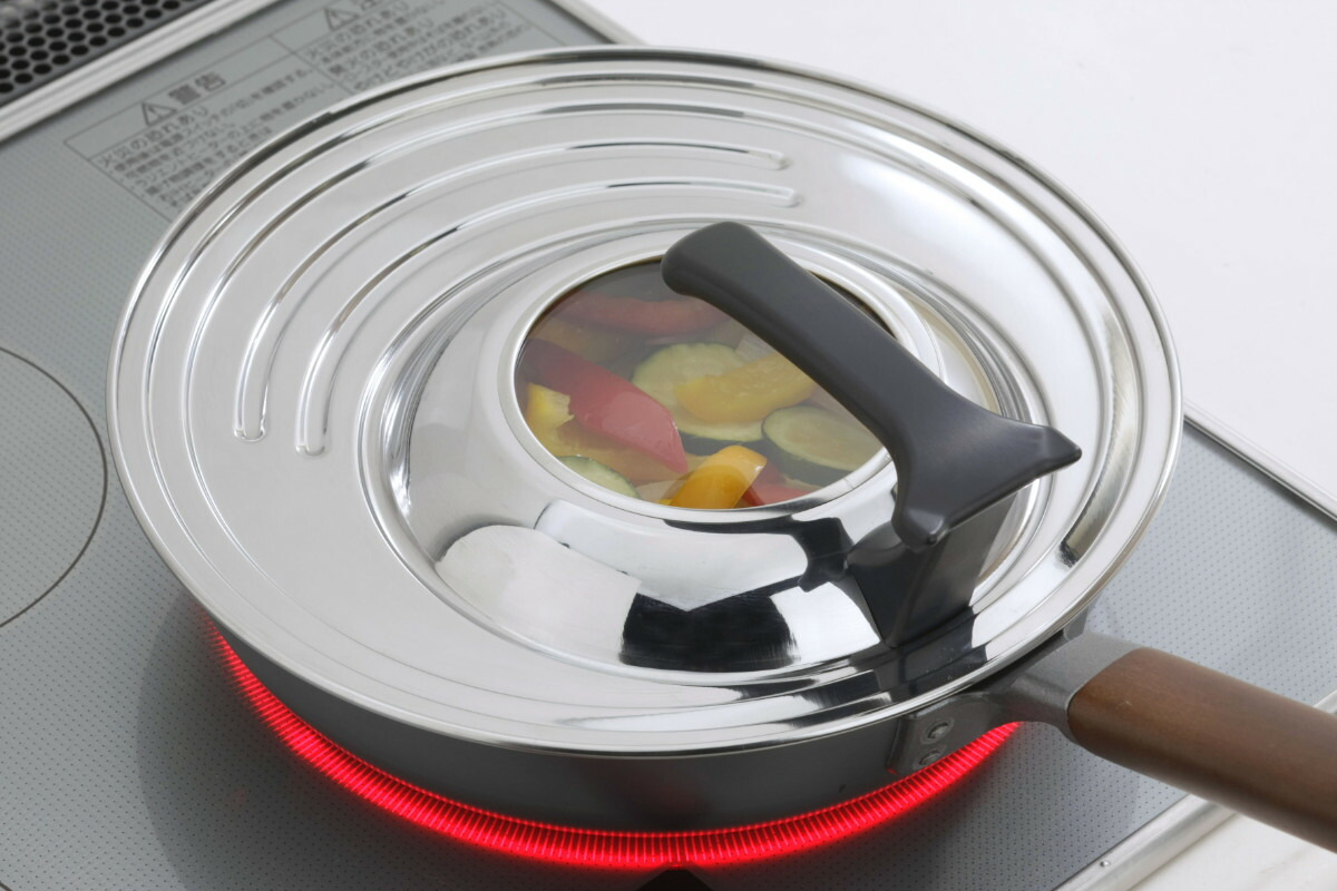 楽天市場】フライパン蓋 18〜26cm スタンド付き ガラス窓付き