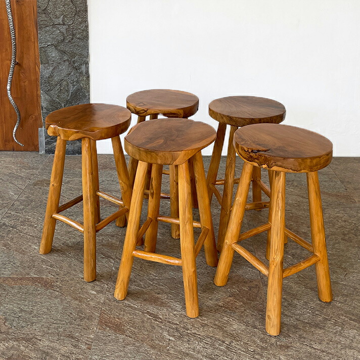 楽天市場】天然木 ハイスツール スツール 木製 ラウンドスツール