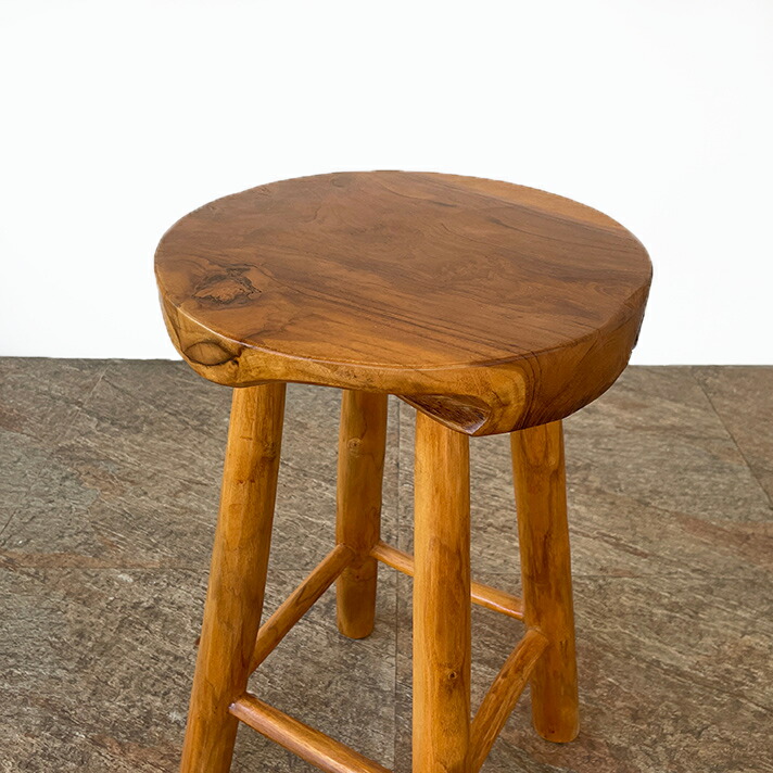楽天市場】天然木 ハイスツール スツール 木製 ラウンドスツール