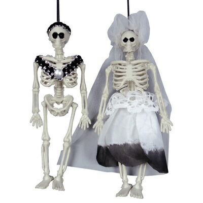 楽天市場】ミニスケルトンカップル ホワイト 【 スカル ドクロ 置物