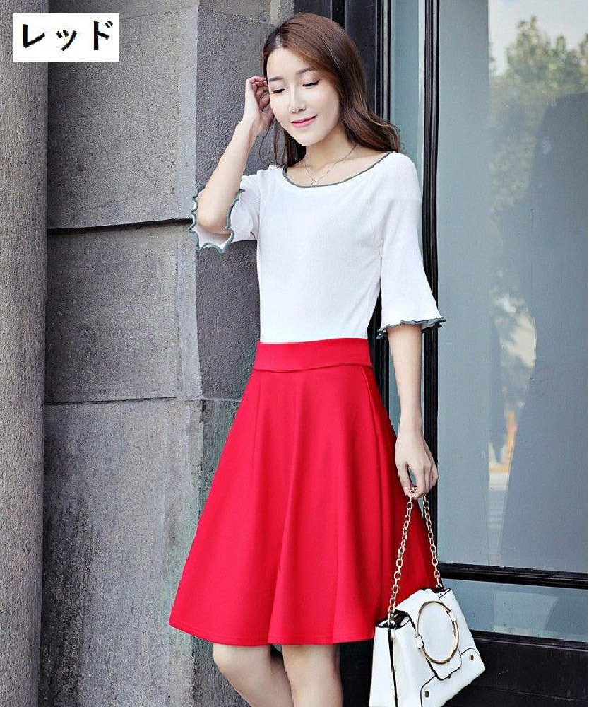 楽天市場】送料無料 スカート フレアスカート 膝丈 レディース 女性