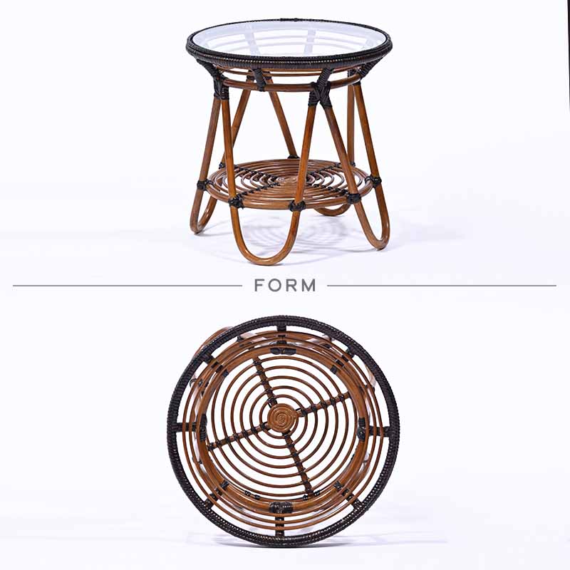 楽天市場】ラタンガラス テーブル 40cm幅 ガラステーブル サイド