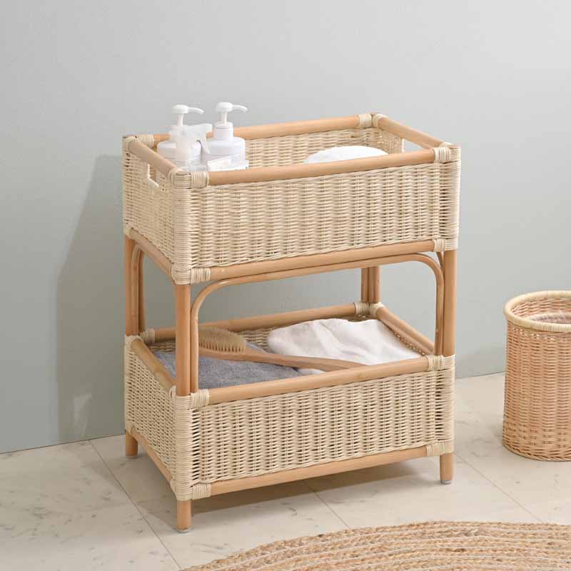 楽天市場】アジアン家具 2段 ランドリーラックラタン チェスト