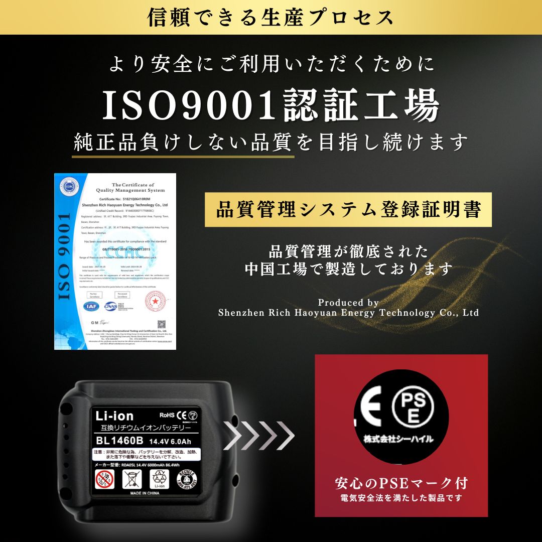 楽天市場】マキタ バッテリー 14.4V 6.0Ah 互換性 bl1460b 1～4個 充電