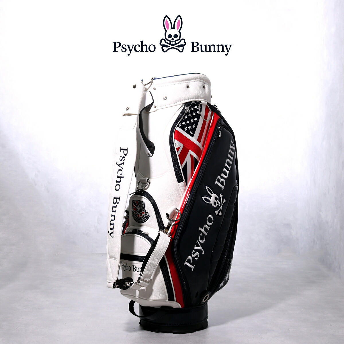 Psycho Bunny☆サイコバニー☆9.0型☆良品☆カート(WH×マルチ) Psycho