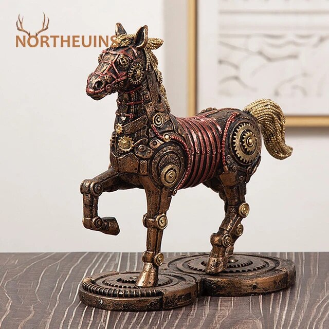 楽天市場】スチームパンク金属風 メカニカル奔馬彫像 機械式ホース