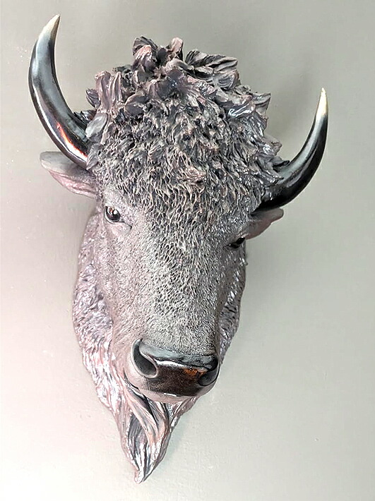 楽天市場】リアルなブラックバッファロー/バイソン頭部（ウォール