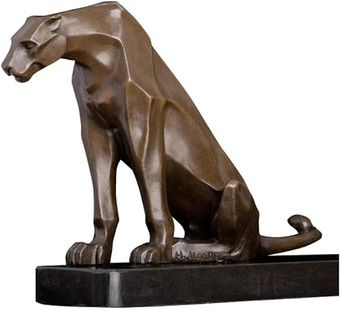 楽天市場】ブロンズ製パンサー黒豹彫刻抽象的ヒョウ彪彫像動物置物