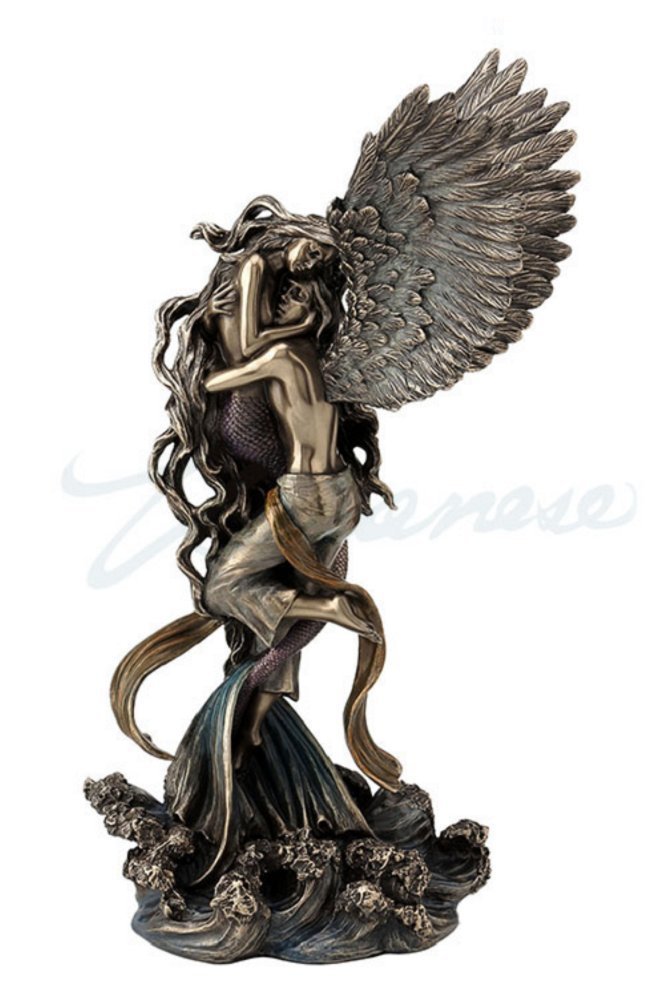 楽天市場】天使と人魚の恋人達の彫像 置物 彫刻 セリーナ・フェネック